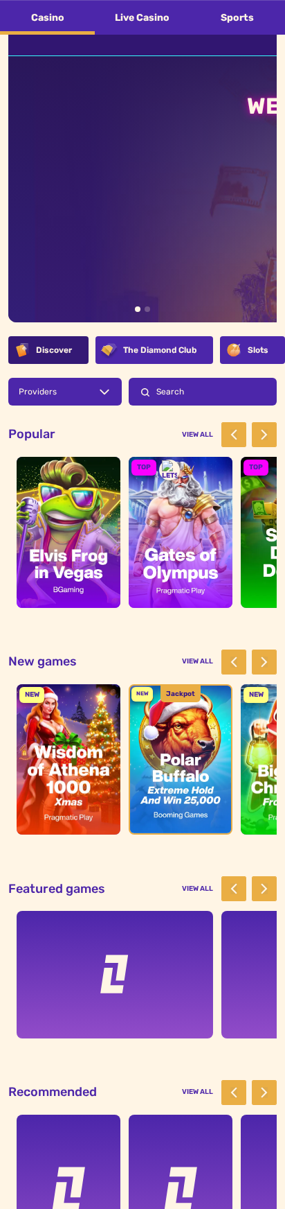 Let's Lucky Casino Interface